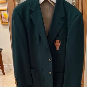 Classic Green Blazer with Embroidered Naples national golf club emblem